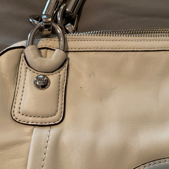 Coach white leather double satchel - Picture 5 of 7